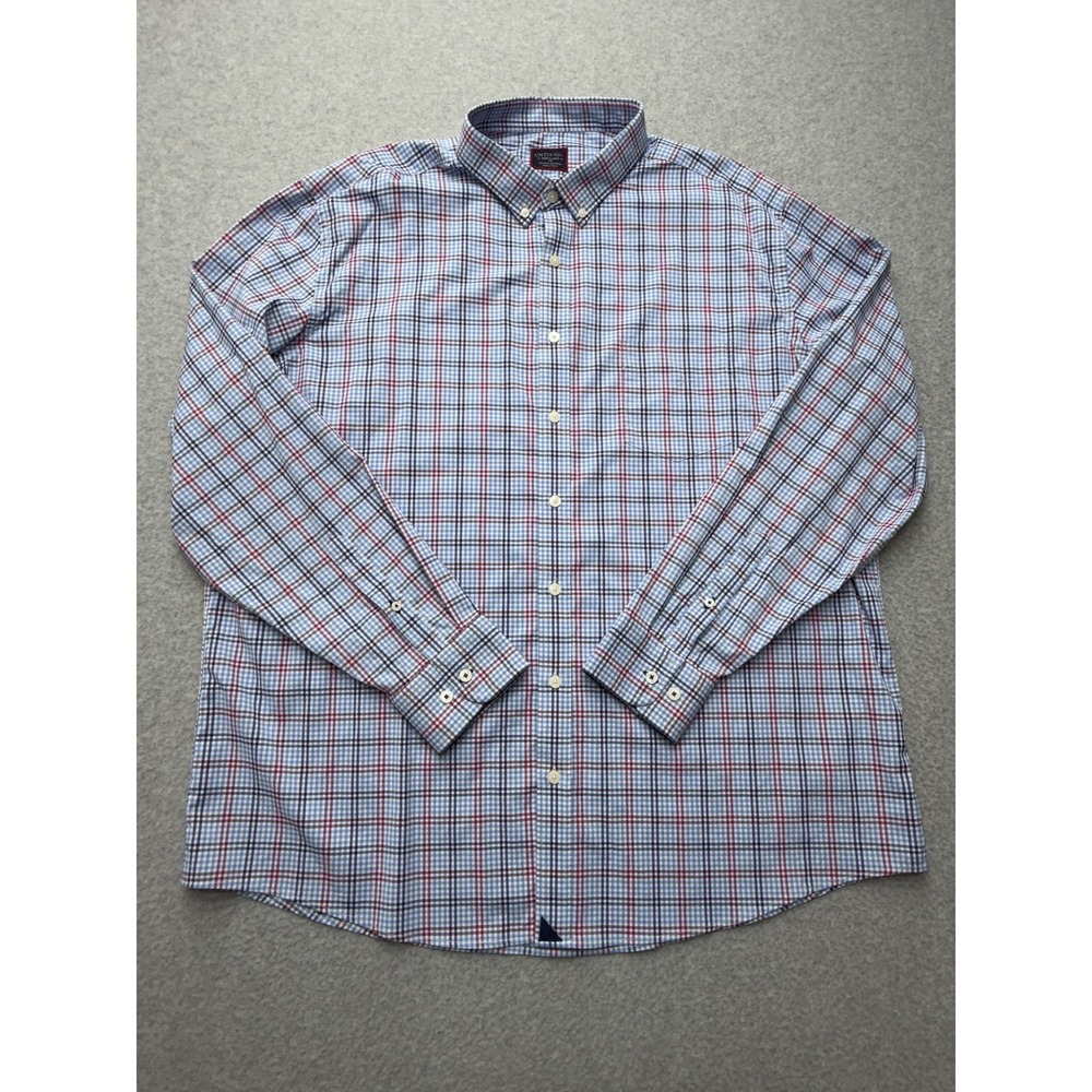 UNTUCKit Scansano Shirt Mens 3XLT Blue Plaid Long Sleeve Stretch Button Up